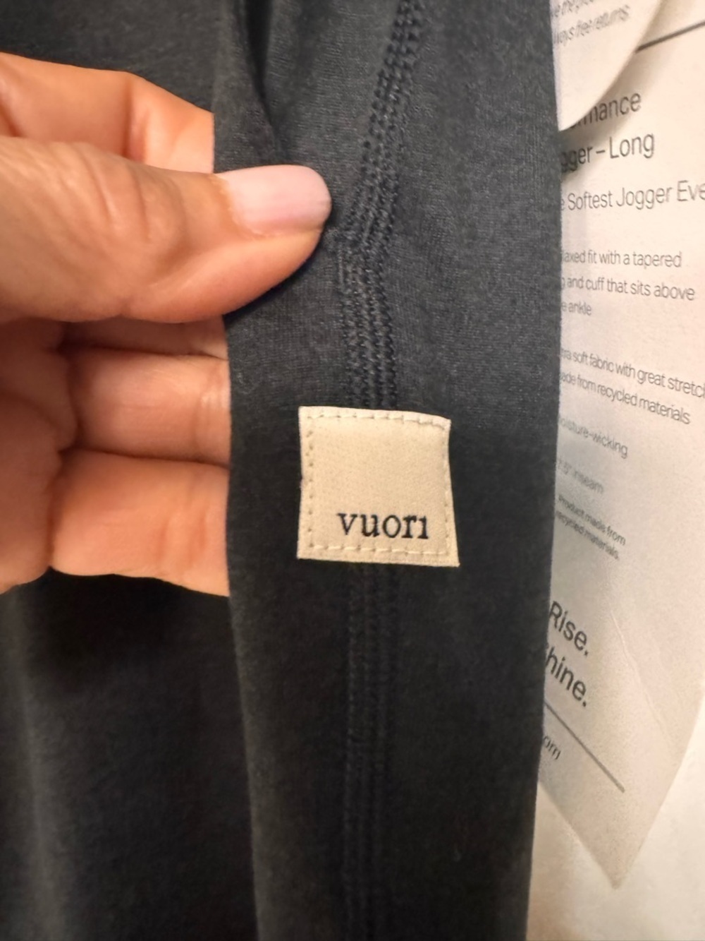 New - Vuori performance Drawstring Track Joggers in Midnight Heather - Picture 3 of 5